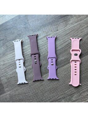 Apple Watch Bands Set Of 4 - Pink Lavender Mauve & Beige - 38mm/40mm/41mm Compat